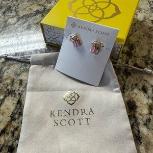 Kendra Scott Blush and Gold Stud Earrings